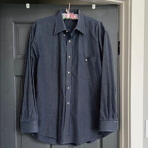 Men's Navy Checkered Shirt, XL